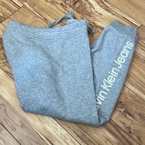 Calvin Klein Jeans Women's Gray Drawstring Logo Joggers